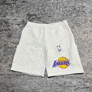 NWT Vintage Los Angeles Lakers Shorts Trench NBA Mens Small Gray 80s 90s